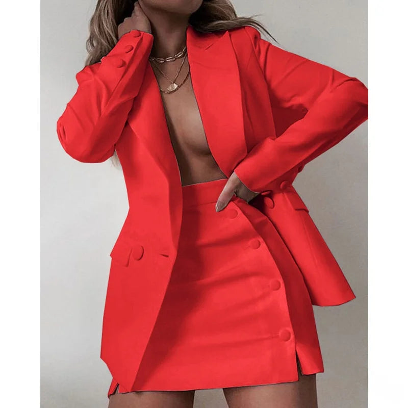 Ensemble deux pièces femme veste et jupe courte